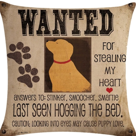 Other - Pillow Cover-New- Dog wanted For Stealing My Heart